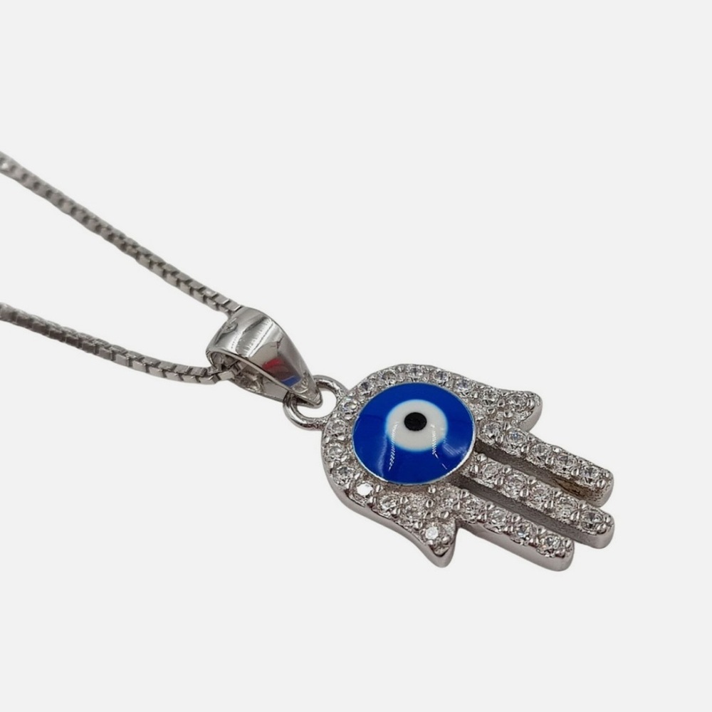 Silver Evil Eye Pendant - Picture 3 of 5
